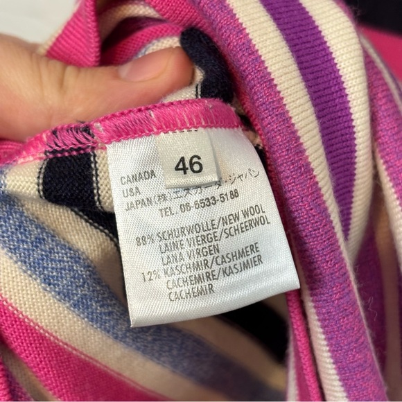 Escada Stripe Wool/Cashmere Blend Sweater Set Size 46 (XXL) - Picture 12 of 14